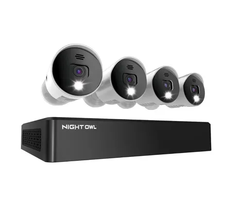NEW Night Owl 8 Channel 4K Bluetooth DVR w/ 1TB Hard Drive & 4 Wired UHD Cameras