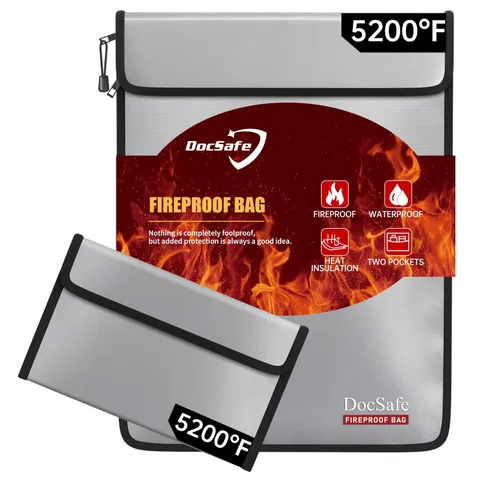Fireproof Document Bag (5200℉) with Fireproof Organizer Travel Case,Heat Insu...