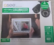 QSEE Smart Surveillance Bundle, 8CH DVR+4 High Definition Cameras, HD 1080 P 