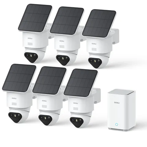 aosu T2 Ultra 4K Camera for Home Security, 6 Cam Kit,TrueColor Night white