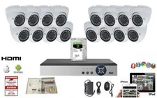 Evertech 16 CH Analog Security Recorder DVR 16 VARIFOCAL outdoor Dome Camera Set