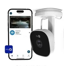 MyQ Smart Garage Camera Works With App, Magnetic Mount, HD 1080P, White Open Box