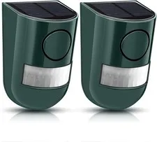 2-Pack Solar Sound & Light Motion Sensor Alarm – 129 dB Outdoor Security System