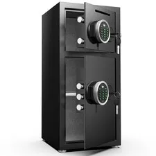 6.5 Cub Large Safe Box with Adjustable Shelves & Deposit Slot with Soft Lining