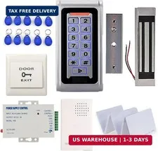Waterproof Metal RFID Keypad Door Entry Systems & 600lbs Electric Magnetic Lock+