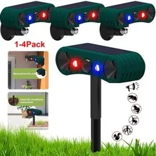 Outdoor Solar Motion Sensor Alarm 2*130dB Loud Sound Siren Alarm 4 Modes Garden
