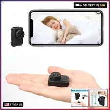 Mini Camera Wireless with 1080P Small Surveillance Cameras Back Clip Wearable Vi