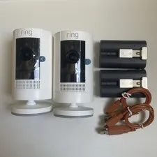 Ring Stick Up Cam Battery Security Camera - 2 Pack (White) Batteries Included