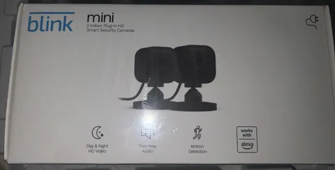 2 Pack Blink Mini 1080p WiFi Security Camera with Motion Detection, Night Vision