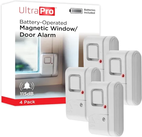 UltraPro Personal Security Window and Door Alarm, 4 Pack, DIY Protection, Burgla