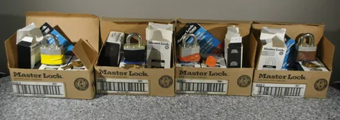 22 LOT Master Lock 3KA Keyed Padlock Lockout 3/4" Shackle Ht, Colored Coded