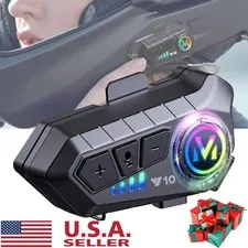 FM Motorcycle Headset Bluetooth Helmet Intercom Speaker Music Share Headphone US