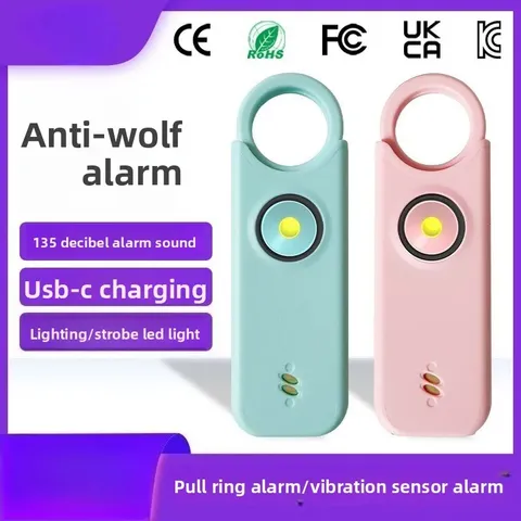 Rechargeable alarm 135 decibels artifact dual-mode outdoor flash personal alarm