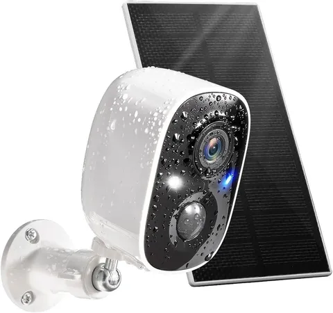 Solar Security Camera Wireless Outdoor, with Solar Panel 2K Color Night Visio...