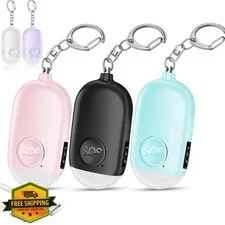Hion 3 Pack Personal Safety Alarm Black Pink Blue