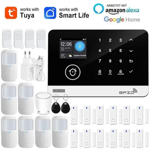 Tuya Smart Wifi GSM Home Security Alarm System - Touch Keyboard RFID APP Control