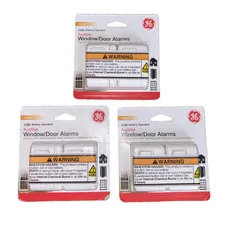 Lot of 3 GE Indoor Window Door Alarm 2-Pack Audible Sensors New