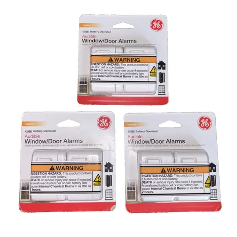 Lot of 3 GE Indoor Window Door Alarm 2-Pack Audible Sensors New