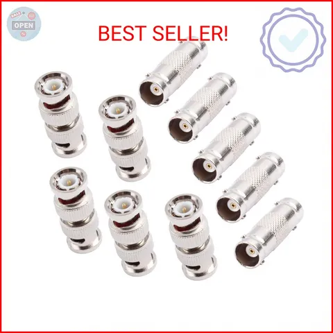 AIMHDUTY BNC Coupler Female to Female Connector 5-Pack and BNC Male to Male Adap