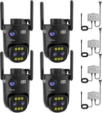 4 Pack Wired Home Camera Outdoor/Indoor with 2K Color Night Vision,Ai Human Auto