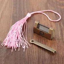 Old Chinese Style Chest Jewelry Box Suitcase Lock Padlock Box Case Household