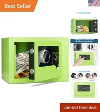 Durable Steel Lock Box with Keypad & Alarm System - Perfect for Valuables