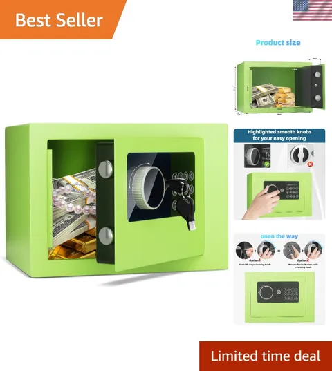 Durable Steel Lock Box with Keypad & Alarm System - Perfect for Valuables