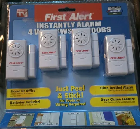 First Alert Instant Alarm For 4 Windows or Doors Peel and Stick As Seen on TV