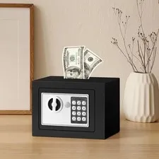 Money Safe Box Steel Security Safe Lock Box w/Electronic Keypad Secure Storage