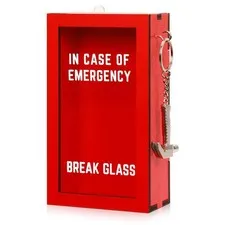 Break in Case of Emergency Box with Hammer, Funny Money Gift Box, Red