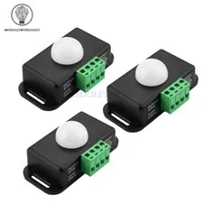 3PCS DC 12V-24V 8M Auto Infrared PIR Motion Sensor Detector Switch For LED Light