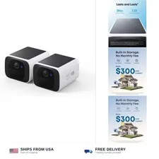 eufy Security SoloCam S220 2-Cam Pack, Solar Security Camera, Wireless Outdoo...