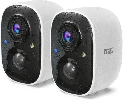 2-Pack DCT 2K Wireless Outdoor Security Cameras Battery Powered WiFi