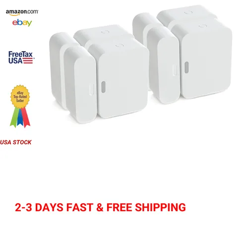 Entry Sensor Pack of 4 for Windows and Doors Compatible with Home Security