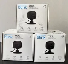 3X Blink Mini Indoor 1080p Wireless Security Camera (Black) - NEW SEALED