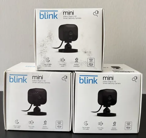3X Blink Mini Indoor 1080p Wireless Security Camera (Black) - NEW SEALED