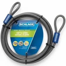 NEW Schlage Flexible Steel Cable, 15-Foot X 3/8” Lock it UP