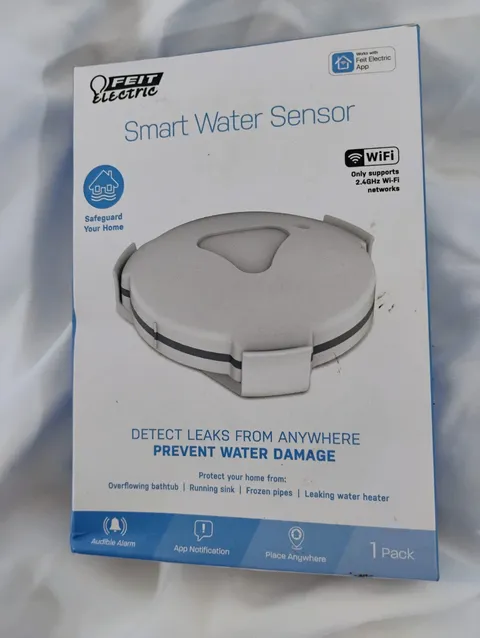 FEIT ELECTRIC - Wi-Fi Smart Water Sensor - White, NEW