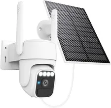 Solar Camera Outdoor Wireless, 360° Wi-Fi Home Security Cameras | 5200Mah Bat...