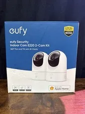 New Eufy E220 Indoor 2-Cam Kit, 2K Pan & Tilt, Night, Wi-Fi, Apple HomeKit (D2)