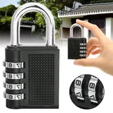 4-Digit Combination Padlock Strong Durability Convenient for Gym Shed Gate Door