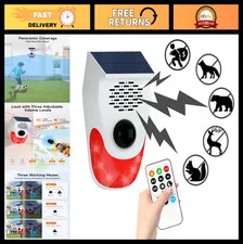 Solar Motion Sensor Alarm - Motion Activated Wildlife Deterrent for Deer & Bears
