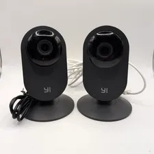 Pair of YI YHS-113-IR Home Black Security Cameras, 2.4Ghz Indoor Cameras