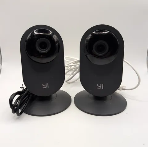 Pair of YI YHS-113-IR Home Black Security Cameras, 2.4Ghz Indoor Cameras