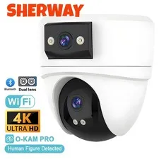4K 8MP Dual Lens Dual Screen Outdoor PTZ WiFi Security Camera AI Human Detection