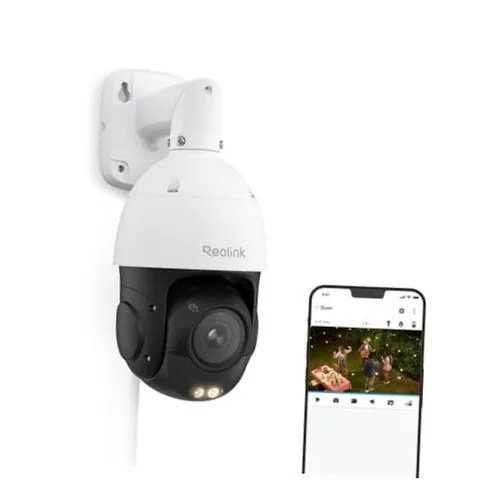 RLC-823S1 4K PoE PTZ Camera, 5X Optical Zoom for Outdoor Security | Pure White