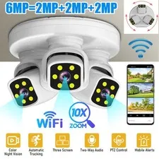 6MP WIFI Camera Three Lens Auto Tracking 360° PTZ Security Night Vision Camera