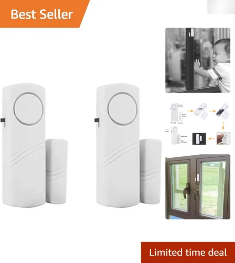 Loud 90dB Door & Window Alarm - 2 Pack Battery-Powered Home Safety Alerts