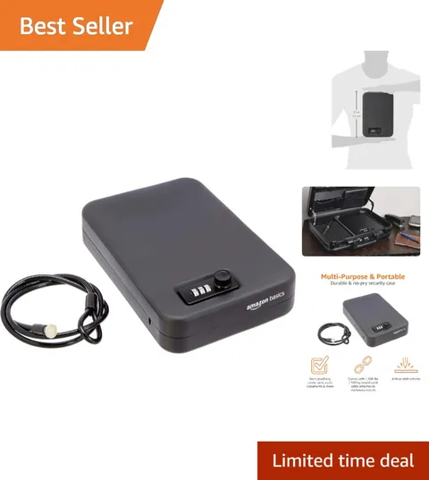 Large Portable Security Lock Box with Combination Lock for Valuables