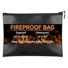 2000℉ Fire Proof money Bag  Fireproof Document Pouch Waterproof  Safe Cash  US